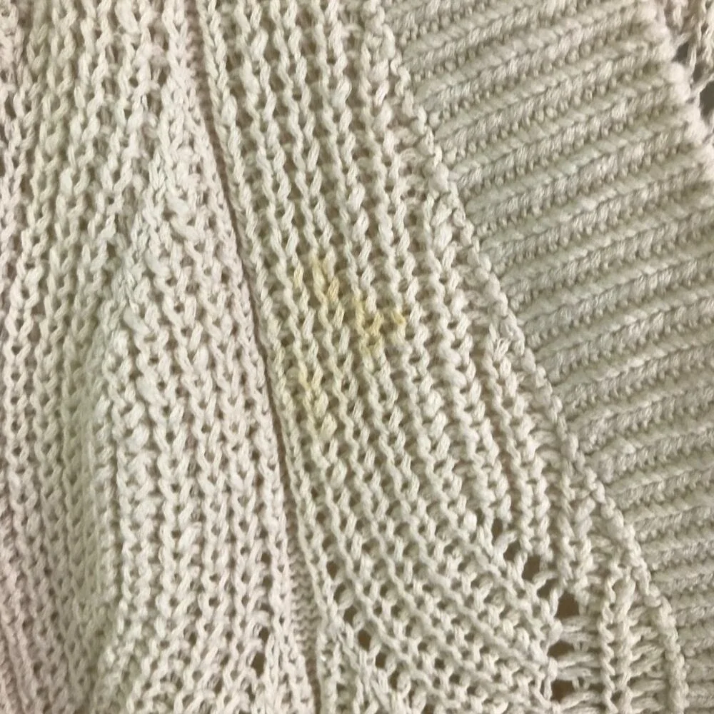 Madewell Cardigan Sweater Womens L Beige‎ Cable Knit Button Front Cotton Cozy